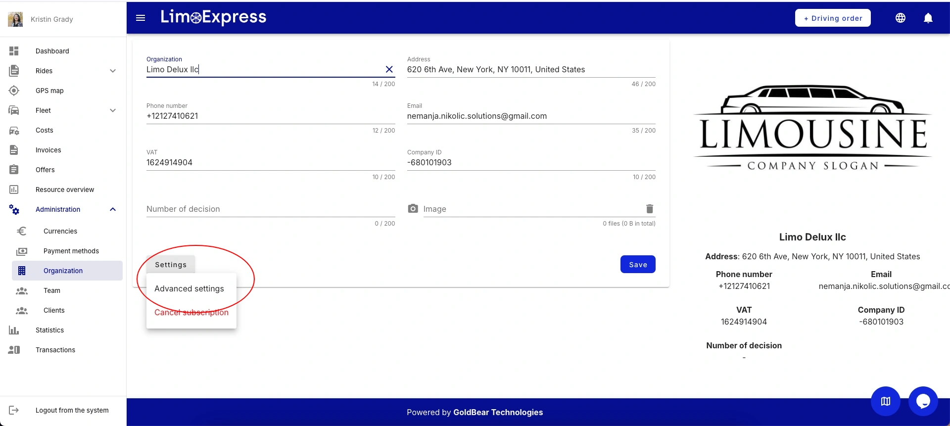 limoexpress software per autisti trasferimento aeroportuale pagamento stripe connect