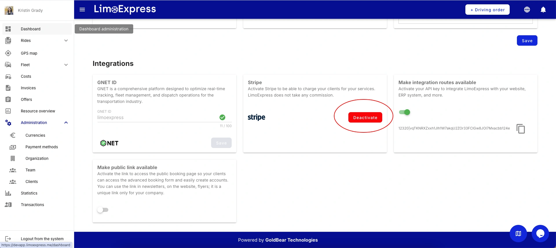 limoexpress software per autisti trasferimento aeroportuale pagamento stripe connect