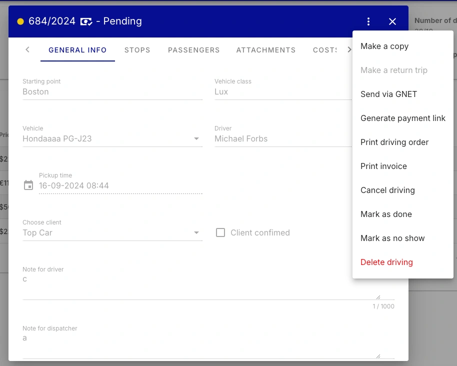 limoexpress software per autisti trasferimento aeroportuale pagamento stripe connect